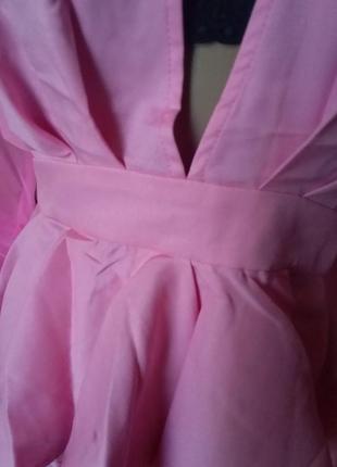 Misspap рожева блузка з широкими рукавами-ліхтариками8 фото