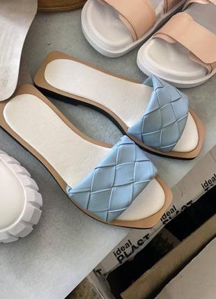 Шлепанцы из натуральной кожи плетенка