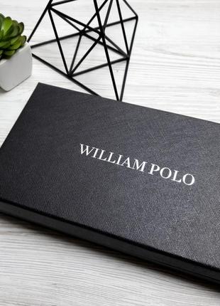 Универсальный кожаный кошелек william polo оригинал (145 black) черного цвета waterproof9 фото