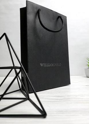 Універсальний шкіряний гаманець william polo оригінал (145 black) чорний waterproof10 фото