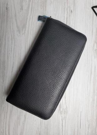 Универсальный кожаный кошелек william polo оригинал (145 black) черного цвета waterproof2 фото