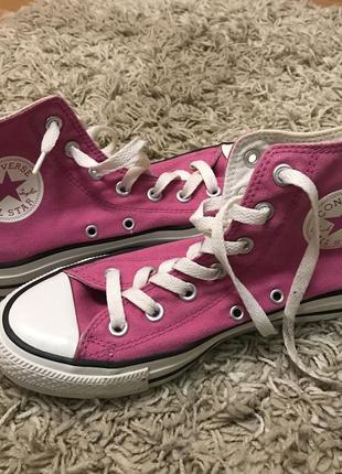 Converse женские высокие розовые кеды3 фото