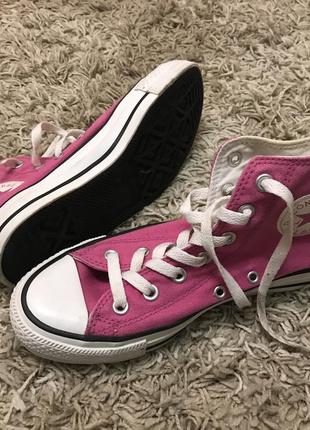 Converse женские высокие розовые кеды2 фото