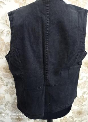 Жіноча джинсова жилетка на металічній блискавці,на підкладці.с від фірми liebesking2 фото