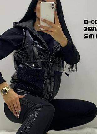 Костюм в стразах, люкс якість,з жилеткою,трійка,практично і стильно.