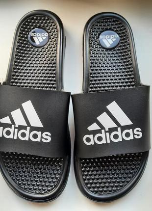 Мужские шлёпанци adidas  чёрного цвета3 фото