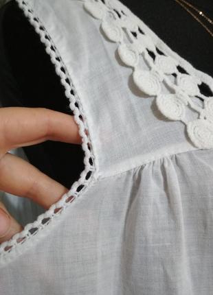 Белоснежное базовое льняное платье с роскошным кружевом 100% лён льон супер качество!5 фото