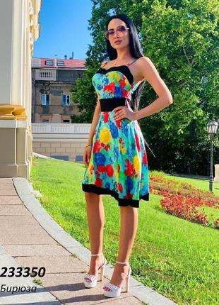 Платье с цветами женское на бретельки!новинка4 фото