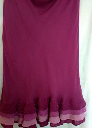 Нарядная юбка в лиловых тонах,украшена бисером, размер 46-483 фото