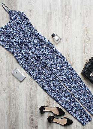 Синий комбез из вискозы orsay