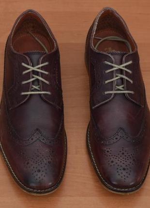 Кожаные туфли цвета марсала burton menswear london, 44.5 размер. оригинал7 фото