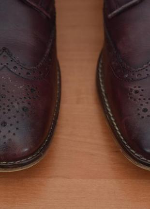 Кожаные туфли цвета марсала burton menswear london, 44.5 размер. оригинал9 фото