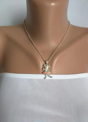 Браслет и цепочка с подвеской для девочки, фигурки с лакированным покрытием.