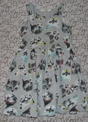 Хлопковое платье сарафан девочке 5 - 6 лет h&m