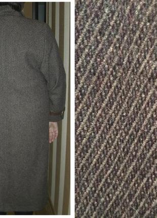 Демисезонное твидовое драповое пальто (52 размер)2 фото
