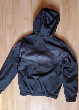 Куртка вітровка чорна вітровка сіра з капюшоном2 фото