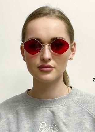 Модні червоні окуляри ромби к. 22544 фото