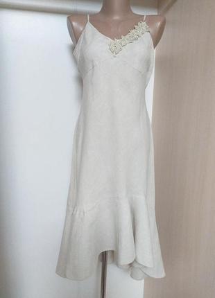 Льняний сарафан плаття з асиметричним низом2 фото