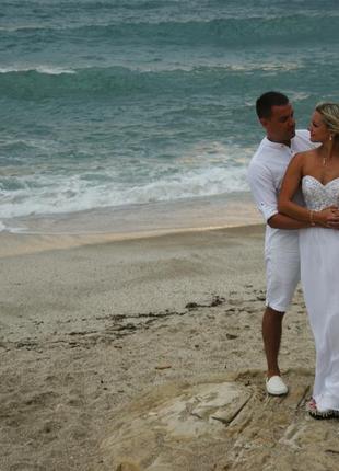 Весільна пляжна сукня, грецький стиль3 фото