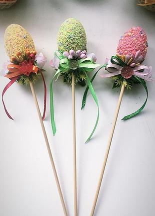 Декоративные пасхальные яйца на палочке🌺
