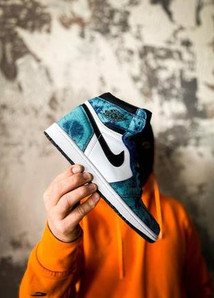 Кроссовки женские найк nike air jordan 1 retro high tie dye1 фото