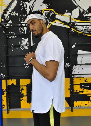 Футболка подовжена біла hi mate