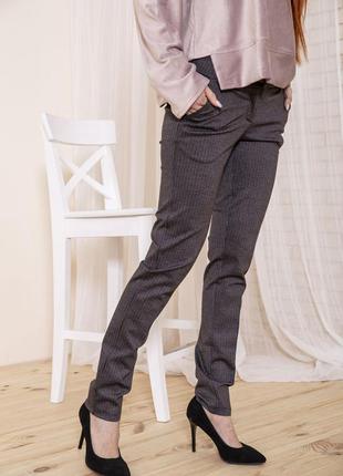 Женские прямые брюки коричневого цвета2 фото