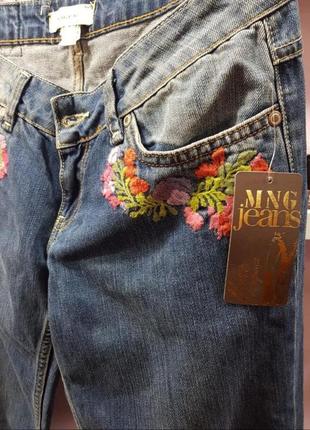 Крутые джинсы mango с вышивкой 38 размер1 фото