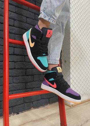 ❤️💙💖nike air jordan multicolor🖤💛🧡женские яркие кроссовки найк джордан