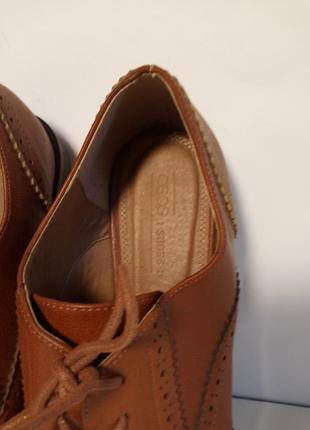 Классические туфли оксфорды теплого коричневого цвета5 фото