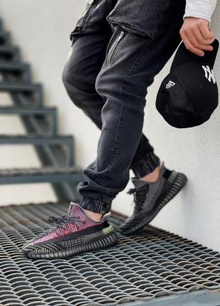 Мужские кроссовки adidas yeezy boost 350 black/red5 фото