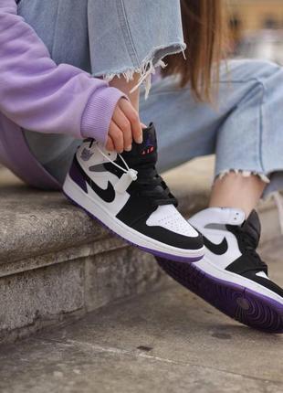 Кросівки jordan 1 retro mid purple   кроссовки