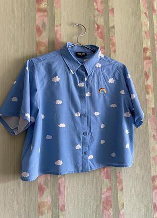 Короткая рубашка радуга облака