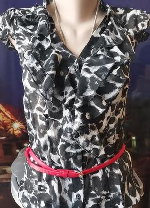 Невесомая лёгкая блуза под шифон с анималистическим принтом new look2 фото