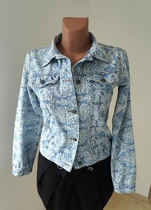 Куртка джинсовая с рисунком, размер s-xs