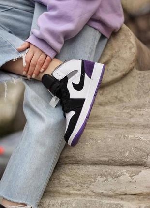 Кроссовки jordan 1 retro mid purple кросівки