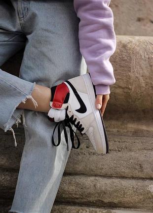 Кросівки jordan 1 smoke high grey/red кросівки