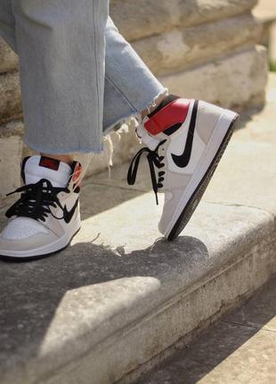 Jordan 1 high smoke grey/red кроссовки кросівки2 фото