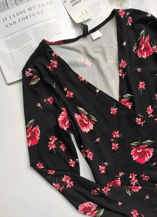 Чорна сукня h&m в квітковий принт 2