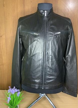 Gallico "мануель" куртка шкіряна чоловіча стильна на блискавці чорний р. 40-52