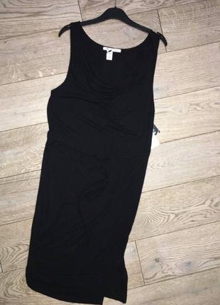 Черное трикотажное платье2 фото