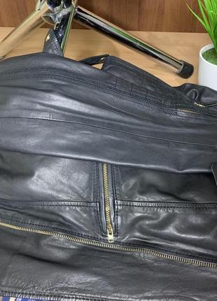 Callico куртка кожаная женская (косуха) стильная, черный цвет4 фото