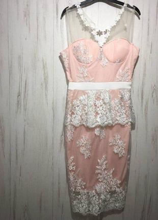 Шикарное вечернее миди платье
