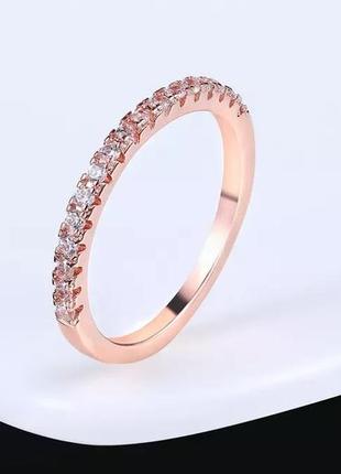 Обручальное кольцо с кристаллами, покрытие 18k gp