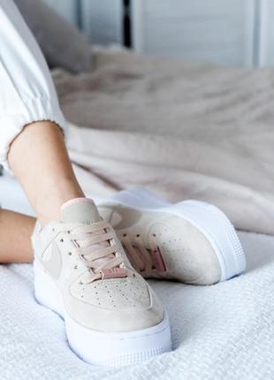 🌼😉nike air force sage platform beige🌺👌женские бежевые кроссовки найк