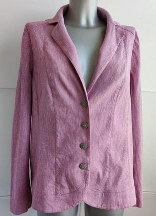 Стильный пиджак marks&spencer со льном  розового цвета