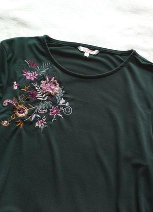 Стильна блуза топ з вишивкою воланами та оксамитовими вставками/блузка3 фото