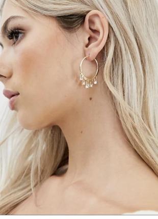 Сережки design b asos кільця сережки камені нарядні