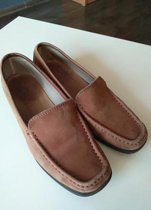Лоферы туфли женские. размер 37.5. кожа нубук3 фото
