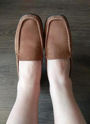 Лоферы туфли женские. размер 37.5. кожа нубук2 фото